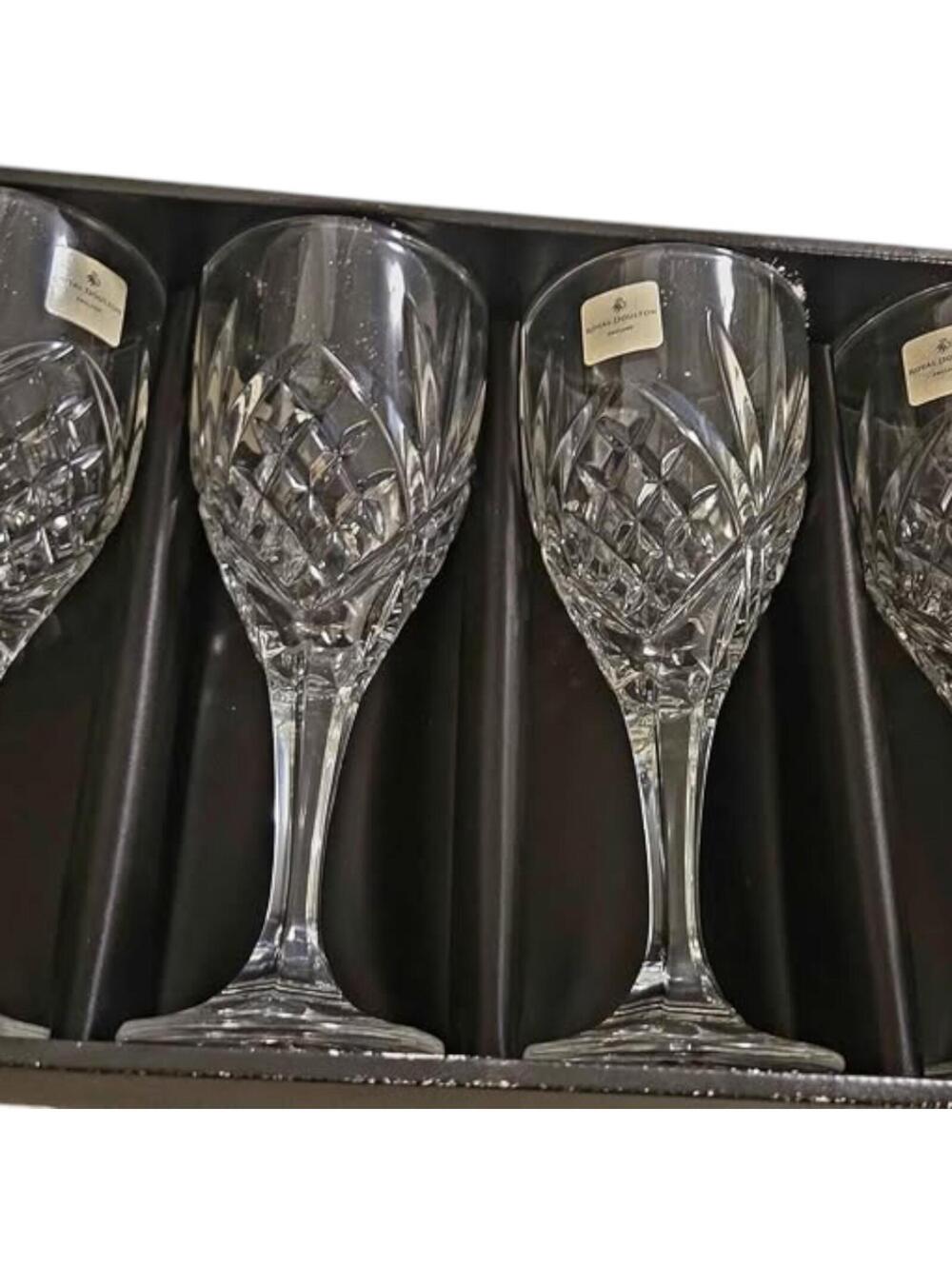 Royal Doulton Cut Crystal Glasses Set of 4